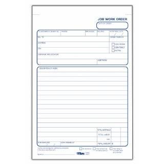 TOPS 2 Part Carbon Job Work Order Forms, 5.5 x 8.38 Inches, 50 Sheets 