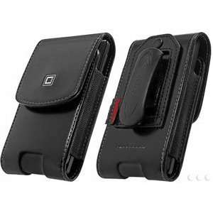   Vertical High Grade Leather Case Black For HTC EVO 3D 