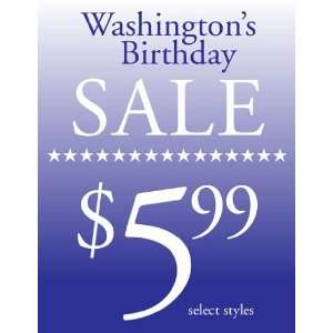  Washingtons Birthday Sale Blue Sign