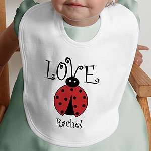  Personalized Baby Bib   Love Bug Baby