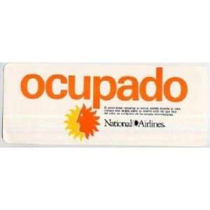  National Airlines Seat Occupied / Occupado Card 