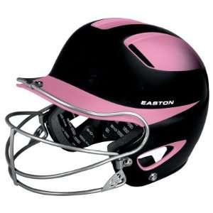 Easton Natural Two Tone Senior Batting Helmet with Mask   White/Optic 