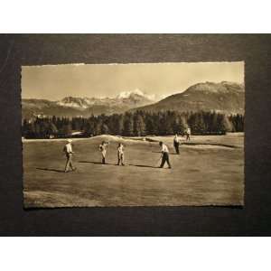  RPPC 50s Golfing, Crans s Sierre Switzerland w/stamp not 