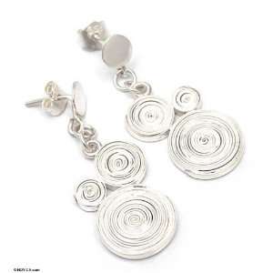  Sterling silver drop earrings, Planets Jewelry