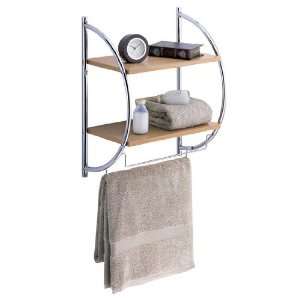   Manhattan 2 Tier Wood Mounting Shelf with Towel Bars