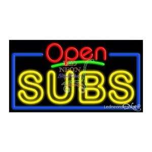  Subs Neon Sign 20 Tall x 37 Wide x 3 Deep Everything 