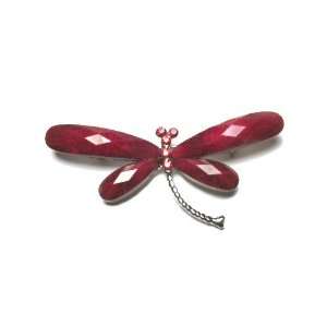  Red Dragonfly Austrian Crystal Pin