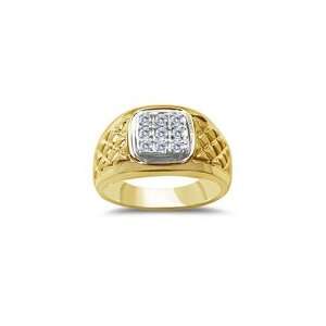  0.20 CT PAVE TWO TONE FANCY SIDES MENS RING 6.5 Jewelry