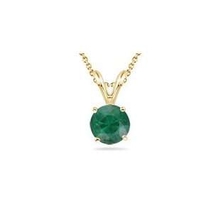  0.53 Cts Emerald Solitaire Pendant in 18K Yellow Gold 