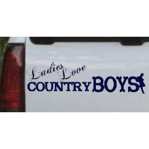 8in X 2.2in Navy    Ladies Love Country Boys Country Car Window Wall 
