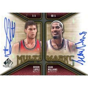  Brook Lopez & Sean Williams Autographed/Hand Signed 2009 