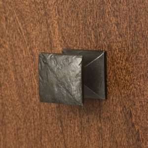  Hand Forged Iron Gothic Square Knob   Beeswax