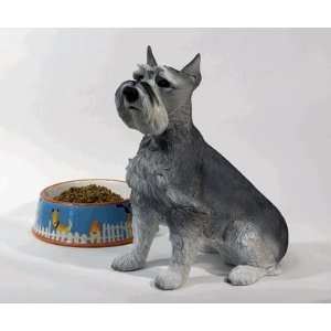  Lifesize Figurine Dog Urns Schnauzer, Gray