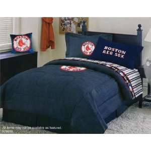  Boston Red Sox Blue Denim Queen Size Comforter and Sheet 