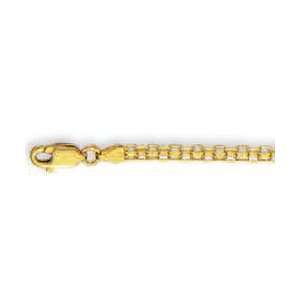   14k Yellow 2.9 mm Bizmark Link Anklet   10 Inch   JewelryWeb Jewelry