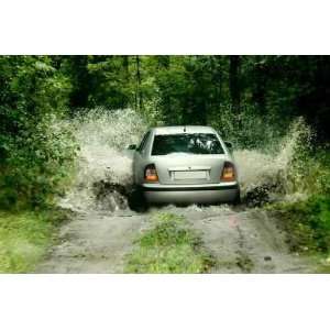  Rally Car Splashing the Water   Peel and Stick Wall Decal 