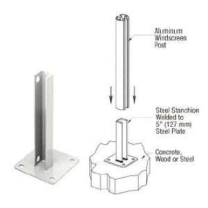CRL Sky White AWS Steel Stanchion for 90 Degree Round Corner Posts by 