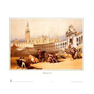  Bullfight, Seville Finest LAMINATED Print T.f. Lewis 23x18 