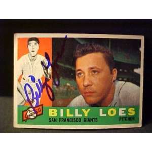 Billy Loes San Francisco Giants #181 1960 Topps Autographed Baseball 