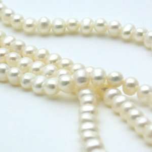  White 7.5mm Potato Loose Freshwater Pearl Beads FW Arts 