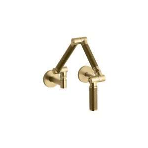   Karbon Wall Mount Kitchen Faucet with Gold Tube, Vibrant Brushed Gold