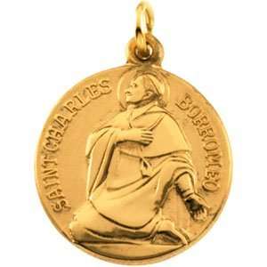  14k Yellow Gold St. Charles Medal 18mm   JewelryWeb 