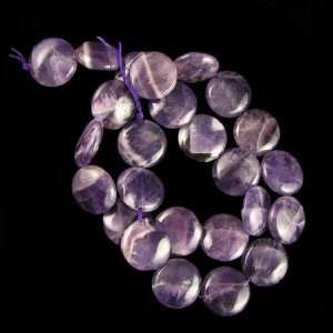  16mm amethyst coin beads 16 strand