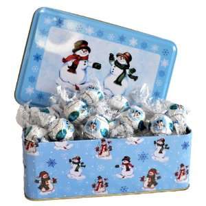   Snowman White & Milk Chocolate Truffles in Snowman Tin Christmas Gift