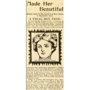  1901 Ad Newport Kentucky Helen H. Ralston Portrait Skin 