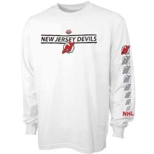  Majestic New Jersey Devils White Game Speed Long Sleeve T 
