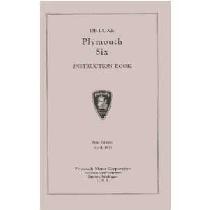 1933 PLYMOUTH DELUXE PD Owners Manual User Guide