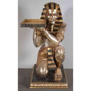  Kneeling Tutankhamun with Tray Gold Leaf Art Table King 
