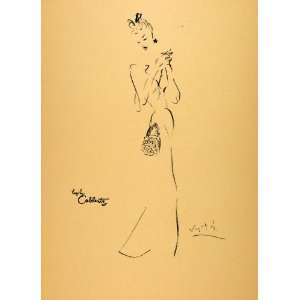  1957 Lithograph Marcel Vertes Fashion Artwork Coblentz 