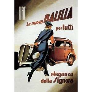   Paper poster printed on 12 x 18 stock. Fiat Balilla