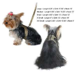  Sparkle Pet Harness   Harness and Leash   Gold   2X Small 