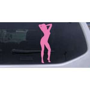 Sexy Girl Silhouettes Car Window Wall Laptop Decal Sticker    Pink 