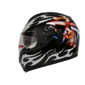  TMS Joker Black Dual Visor Full Face Motorcycle Helmet Dot 