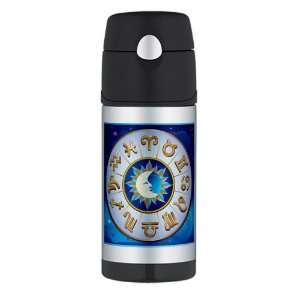    Thermos Travel Water Bottle Zodiac Astrology Wheel 
