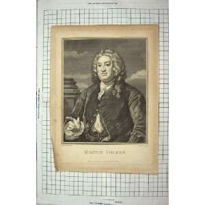  1802 ANTIQUE PORTRAIT MARTIN FOLKES COOK HOGARTH