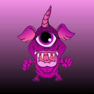  , One Horned ,Flying Purple People Eater Stickers 