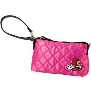  NCAA Louisville, KY, University of Pink Quilted Wristlet 