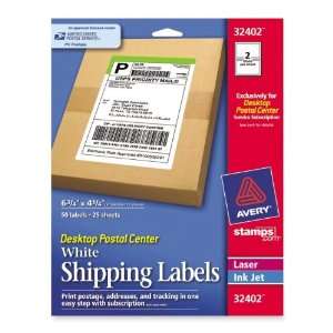  Avery 32402 Shipping Label,6.75 Width x 4.25 Length   25 