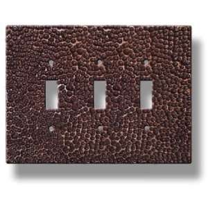  Solid Brass 3 Gang Toggle Switch Wall Plate   Oil Rubbed 