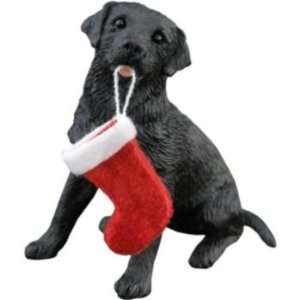  Shih Tzu gold/white w/stocking ornament Sandicast Pet 