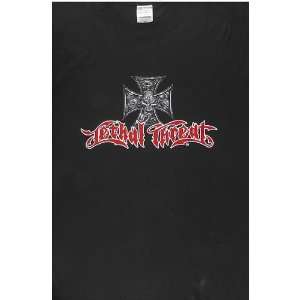  Lethal Threat Designs Iron Cross Mens Short Sleeve Casual 