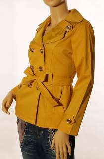   Classic Waistband Cotton Short Trench Coat Jacket Outerwear S M L 818