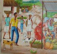 Wilson Anacreon acrylic/canvas Haitian Painting from Haiti Rare  