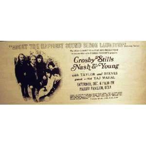 Crosby Stills Nash Neil Young Los Angeles 69 Concert Ad 