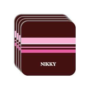 Personal Name Gift   NIKKY Set of 4 Mini Mousepad Coasters (pink 