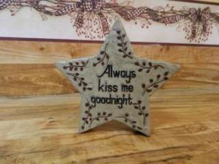 Always Kiss Me Goodnight Shelf STAR Sign  